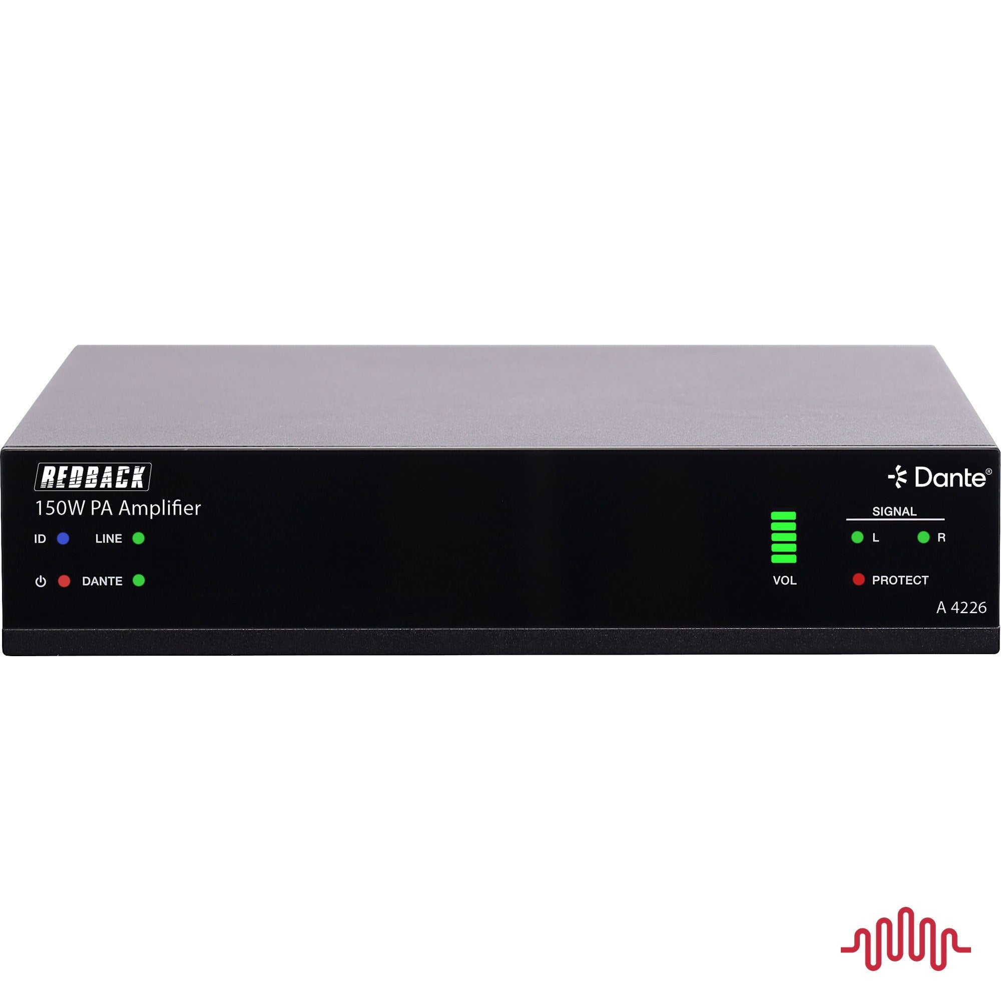 Redback A4226 150W 100V stereo Dante PA amplifier