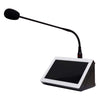 Redback 7-inch Master Paging Console with gooseneck microphone and touchscreen display.