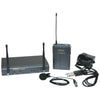 Redback UHF Wireless Microphone System with receiver, belt pack transmitter, lapel microphone, power adapter, and cables.