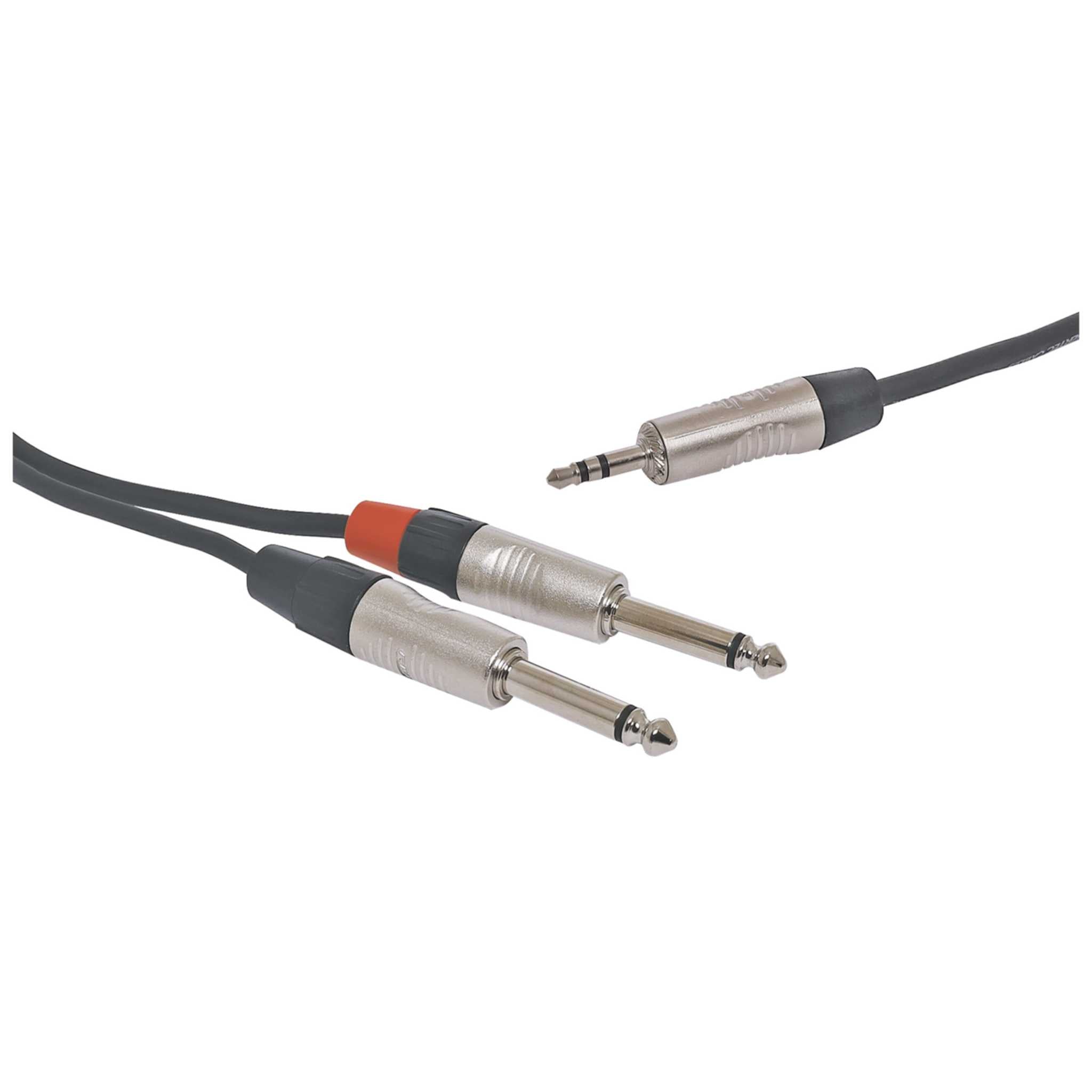 P6074A Rean Y 3.5mm TRS Plug To 2 x 6.35mm TS Plug Cable