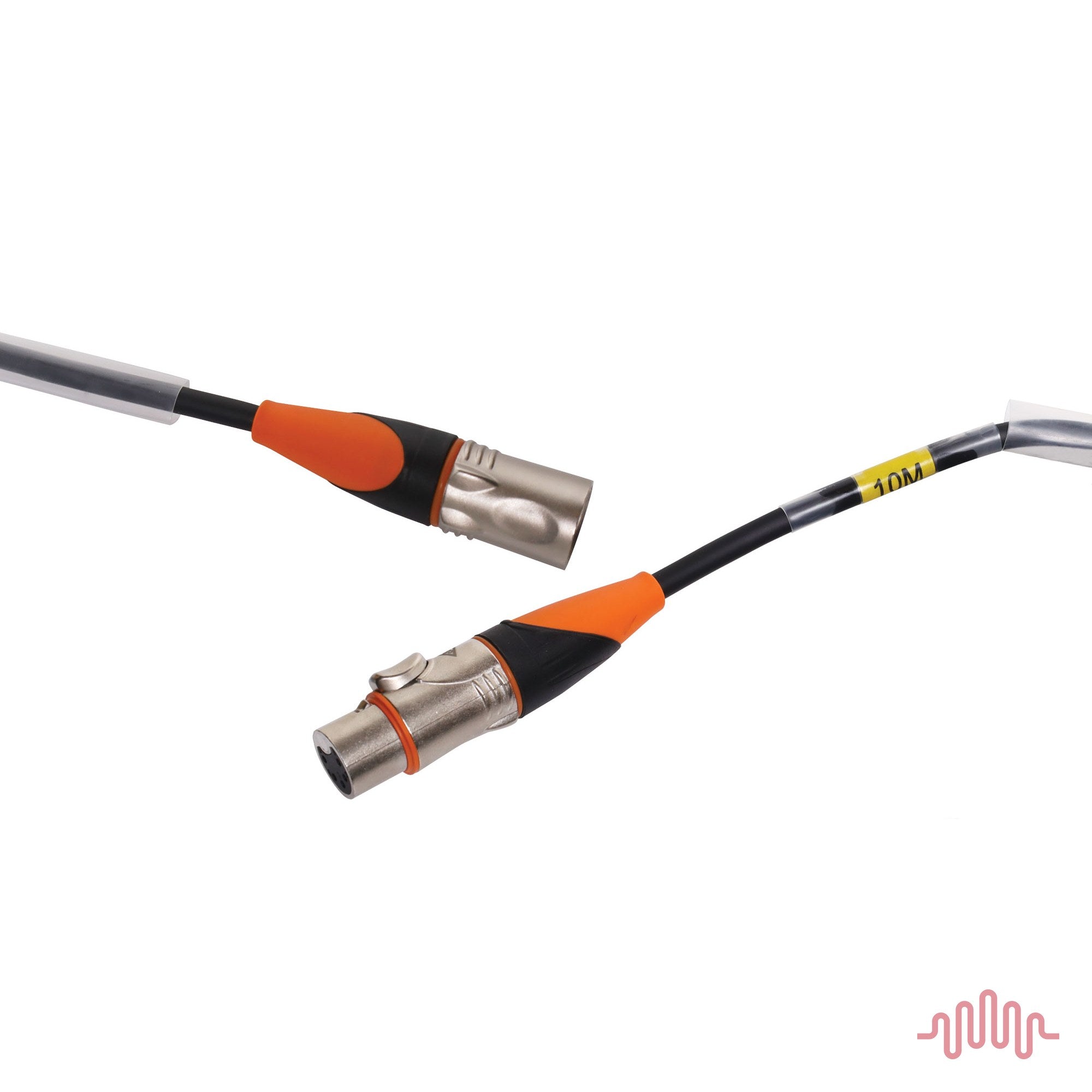 Redback PD0940 5-pin IP65 DMX cable ends with heatshrink length label and clear labelling sleeves