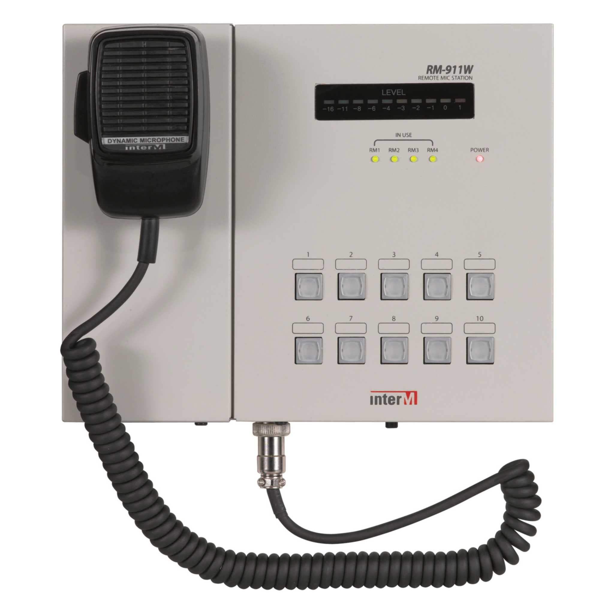 Inter-M RM-911W Wall Mountable Remote Paging Microphone Station — front view
